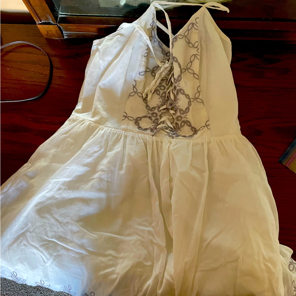 Cut white dress